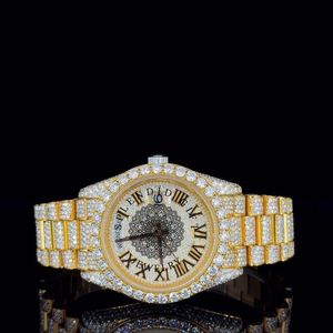Reloj de Lujo Neinesapi Endidime con Diamantes Moissanite, Caja de Plata, Esfera Analógica con Números Romanos de 28 mm, Cristal de Zafiro, Movimiento de Cuarzo ETA - Product Image 1