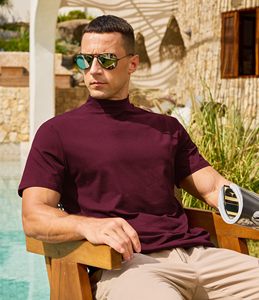 เสื้อยืดคอเต่าแขนสั้นผู้ชายเสื้อยืดลำลองน้ำหนักเบา - Product Image 5
