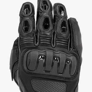 Gants de moto QASWA SPORTS Alpha Racing en cuir pleine fleur durables pour l'hiver, coupe-vent, respirants, avec fermeture auto-agrippante et compatibles écran tactile - Product Image 2