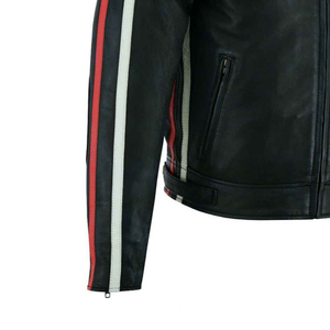 Chaqueta de Motociclista de Cuero Genuino para Hombre, Diseño Personalizado OEM, Estilo Biker, para Conducir, Ropa Urbana con Protección - Product Image 6