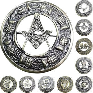 Broche de Kilt Escocés Tradicional con Diseño Masónico, 3 Pulgadas, Estilo Antiguo, Personalizado, Venta al Por Mayor de Fábrica 2026 - Product Image 1