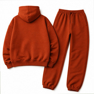Ensemble de survêtement streetwear premium en coton molletonné épais 500 GSM, coupe oversize et carrée, délavé à l'acide, avec broderie de strass - Product Image 2