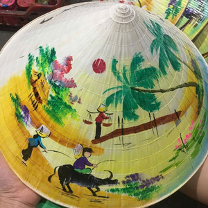 Chapeau conique en feuille de palmier naturelle, chapeau en bambou fait à la main pour l'agriculture, le jardinage et les activités de plein air - Product Image 3