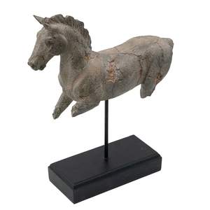 Antiguo 14x4,5x17 ''Estatua de caballo en soporte Escultura elegante Obra de arte - Product Image 3