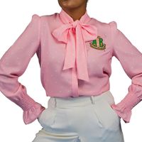 Blusa Casual Blanca para Mujer con Lazo en el Cuello, Manga Larga, 100% Seda, Transpirable, Ecológica y Elegante para Verano