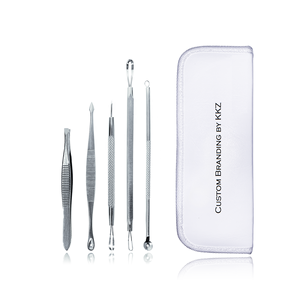Kit de 5 Herramientas para Extraer Puntos Negros y Espinillas, Uso Facial, Servicio OEM con Logotipo Personalizado Disponible, Extractor de Granos, Belleza Personal - Product Image 1