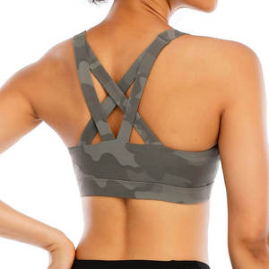 Women's High Support Plus Size Sports Bra with Front Logo Breathable Quick Dry Strappy Adjustable Straps Removable <b>Pads</b> for Yoga - Product Image 2