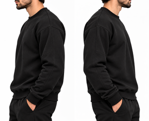 OARH_INT Industry Men's <b>Black</b> <b>Crew</b> <b>Neck</b> <b>Sweatshirt</b> Regular Fit 100% Cotton Printed Logo Front Casual Autumn Wear - Product Image 6