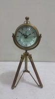Reloj de Trípode Decorativo de Latón Macizo de Alta Calidad, Pulido, Náutico, Moderno, para Exteriores, Color y Tamaño Personalizables, Paquete de Varias Piezas