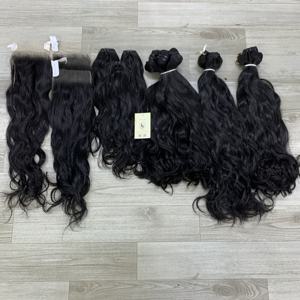 Extensiones de Cabello Humano Natural Ondulado Virgen Vietnamita Negro Natural, Doble Trama, Tejido a Máquina, Cabello Humano de Vietnam - Product Image 2