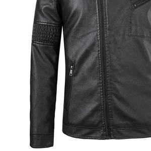 Chaqueta de piel de cocodrilo con estilo para hombre, chaqueta de cuero al por mayor, chaqueta de cuero genuino a medida para hombre, chaqueta de cuero con cuello alto. - Product Image 5