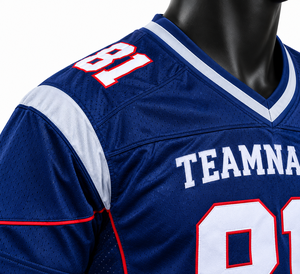 Maillot de football américain Teamname 81 pour homme, col en V, anti-transpiration, 100 % polyester, manches courtes, coupe classique, grandes tailles, sans coutures - Product Image 4