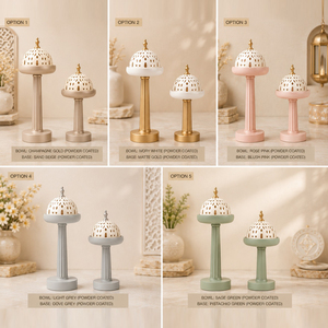 Elegante Juego de Incensario Verde Salvia sobre Pilares Acanalados y Cúpulas Perforadas Color Crema, Hermoso Estilo Moderno para Decoración del Hogar - Product Image 5