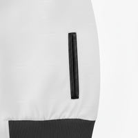 Veste universitaire blanche pour homme avec manches en PU noir, design d'appliqué en croix, numéro 3 sur la manche, col montant, vêtement d'hiver