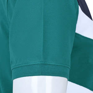 Polo de Hombre con Bloques de Color, Teal, Azul Marino y Blanco, Panel Diagonal, Manga Corta, Transpirable, Informal, para Verano, Golf y Tenis - Product Image 5