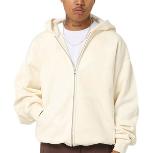 Sweat à capuche zippé pour homme, style streetwear, motif uni, éco-responsable, coupe-vent, anti-rétrécissement, faible MOQ - Product Image 1