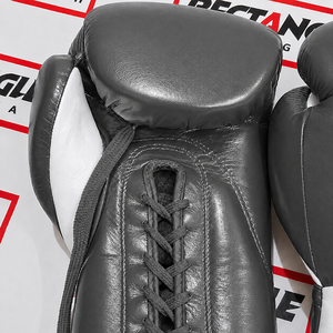 Gants de boxe rectangulaires en cuir premium, à lacets, pour entraînement et sparring, équipement de boxe professionnel avec protection solide des poignets. - Product Image 5