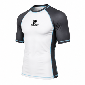 Haut de sport homme à manches longues Free Fight Industry, blanc, noir, bleu, séchage rapide, UPF50+, écologique, pour entraînement MMA BJJ - Product Image 3