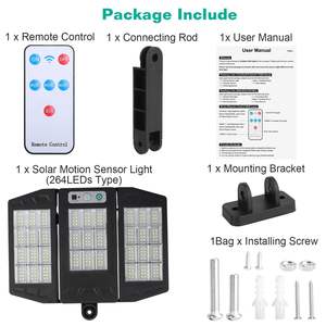 264Pcs LED Solar <b>Wall</b> <b>Light</b> for Outdoor IP45 Waterproof Lighting Wireless <b>Remote</b> <b>Control</b> PIR Motion Sensor for Garages Gardens - Product Image 6