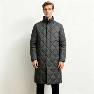 Neohope Vintage Long High Quality Black Polyester Men's Winter Coats 360g <b>Waterproof</b> Breathable Print Zipper <b>Warm</b> Hooded Plus - Product Image 1