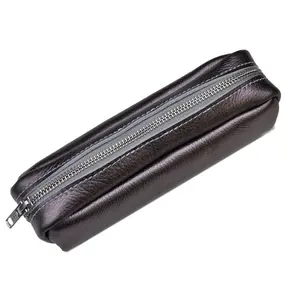 Rétro véritable cuir fait à la main personnalisé porte-crayon pochette affaires bureau école étudiant créatif stylo crayon étui en cuir pochette