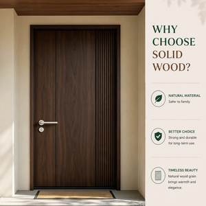 Puerta Interior Minimalista de Madera Maciza con Diseño Ranurado, Apertura Manual, Tamaño Personalizado GA-04L para Apartamento y Villa - Product Image 2