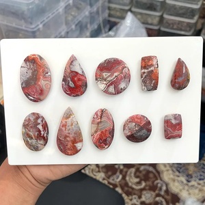 พลอยอะเกตธรรมชาติลายสวยงาม ขัดเงาด้วยมือ รูปทรงคาโบชอง รับรองโดยบุคคลที่สาม แท้ 100% เหมาะสำหรับทำเครื่องประดับ - Product Image 3