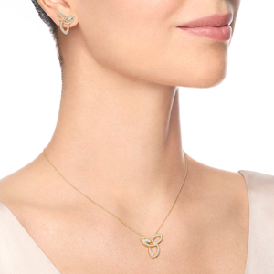Collar de Lujo con Colgante de Diamantes Chapado en Oro de 18K, Forma de Flor, Corte Marquesa, Cadena de Caja para Uso Diario de Mujer - Product Image 3