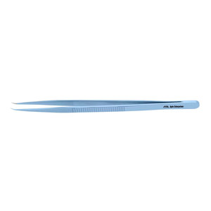 Pinces de précision de style bijoutier pour instruments médicaux # 3 pointes incurvées de 0,3 mm avec revêtement TC, manche plat en titane, 7 pouces (18 cm) - Product Image 1