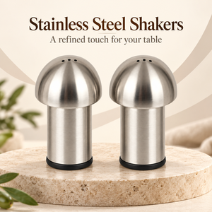 Salières et poivrières en acier inoxydable finition mate, distributeurs d'assaisonnements en forme de dôme pour la maison, les restaurants et les hôtels - Product Image 5