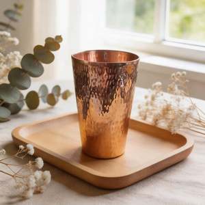 Long Lasting Copper Glass Tumbler Supplier Ayurvedic Drinking Water Cup Bulk Export Metal <b>Drinkware</b> India - Product Image 1