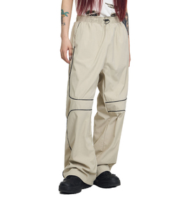Customized Track Joggers Flared Pant Baggy High Quality <b>Wind</b> <b>Breaker</b> Distressed Wide Legs Nylon men Jogger Pants washed - Product Image 2