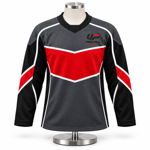 Camiseta Clásica de Hockey sobre Hielo con Bandas Tradicionales en las Mangas, Mangas Largas Cómodas y Estilo Distintivo para Competiciones de Club - Product Image 1