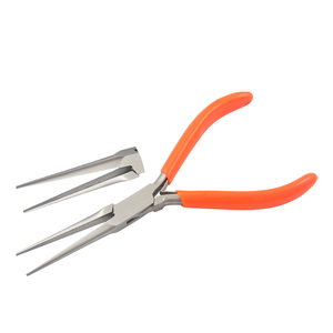 <b>Long</b> Needle <b>Nose</b> Plier Stainless Steel Smooth Jaws 145mm PVC Spring Handle Crimping OEM Jewelry Making DIY Crafts - Product Image 1