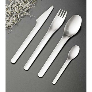 Vente en gros de couverts de voyage simples en acier inoxydable design à long manche portable ensemble de couverts en acier inoxydable - Product Image 5
