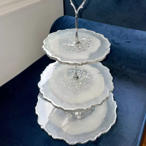 Support à gâteau en résine avec incrustation de nacre, spécial Ramadan, fait main en Inde - Product Image 1