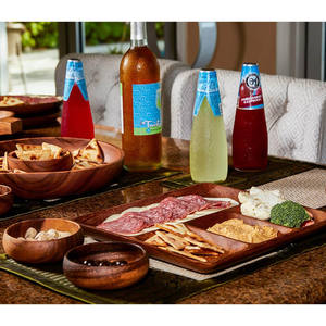 Tablero de charcutería de madera, plato y bandeja de madera de acacia respetuoso con el medio ambiente, plato grueso para servir con 4 compartimentos para servir alimentos - Product Image 3