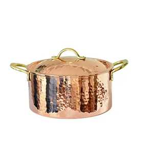: Deep Stainless Steel Cooking Tope Flat Bottom Induction Safe Wide Rim Food Serving <b>Pot</b> Restaurant Utensil - Product Image 2