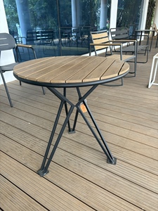 Mesa de centro moderna con tablero de listones de PS, patas de metal con revestimiento, listones de PS, fácil de limpiar, muebles para el hogar, mesa de comedor - Product Image 3