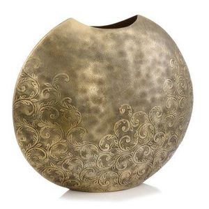 Aluminum Metal Gold Plated Embossed Texture Modern Handmade Flower <b>Vase</b> <b>Unique</b> Shape Home Decorative Tabletop <b>Vase</b> Hot Selling - Product Image 1