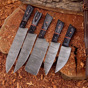 Ensemble de couteaux de cuisine professionnels en acier Damas, couteaux de chef faits à la main, manche en bois, fabricant de couverts pour restaurants et traiteurs - Product Image 4