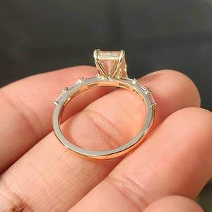 เพชรเหลืองสวยงามเปล่งประกาย ทรงเพฟเซ็ตติ้ง ทอง 14K/18K  เครื่องประดับทันสมัยสำหรับงานหมั้น งานแต่งงาน ของขวัญวันครบรอบ - Product Image 6