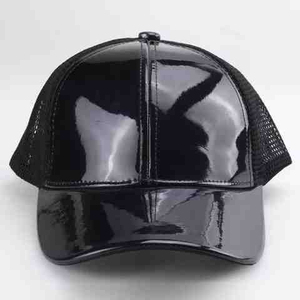 Glossy <b>Black</b> Mesh <b>Baseball</b> <b>Cap</b> Unisex Adjustable Breathable Fashion Hat for Adults Spring Summer Casual Wear - Product Image 6