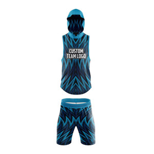 ชุดเสื้อบาสเก็ตบอลแบบซับลิเมชั่นสั่งทำพิเศษ เสื้อกล้ามมีฮู้ด กางเกงขาสั้น ผ้าเรียบ เป็นมิตรกับสิ่งแวดล้อม ระบายอากาศได้ดี แห้งเร็ว เสื้อผ้าสำหรับผู้ใหญ่แบบยูนิเซ็กซ์ - Product Image 3