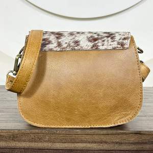 Bolso Bandolera Mini de Cuero Vacuno Genuino al por Mayor, Bolso de Mano Elegante de Piel con Pelo Estilo Western, Bolso Cruzado Bohemio para Mujer, Bolso Multiusos - Product Image 5