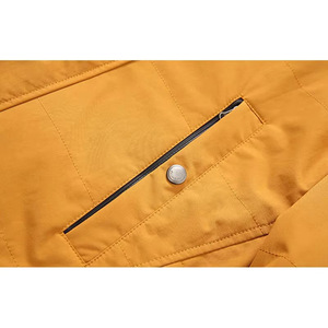 Veste à capuche pour homme coupe-vent et hydrofuge, jaune moutarde beige, doublée, fermeture éclair sur le devant, patte de boutonnage à pression, poche à rabat, parka décontractée - Product Image 4
