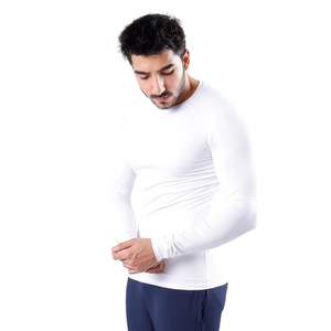 Men Plain <b>Long</b> <b>Sleeve</b> <b>Compression</b> <b>Shirt</b> O Neck Quick Dry Tight Fit Base Layer Training Top Custom OEM Wholesale Manufacturer B2B - Product Image 1