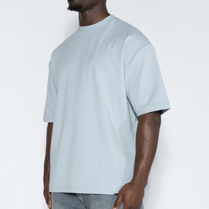 T-shirt vierge 100 % coton léger en gros, personnalisable pour homme, coupe oversize, col rond, en tissu jersey de coton - Product Image 4