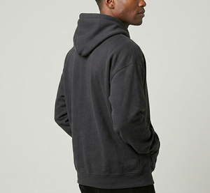 Hoodie surdimensionné noir épais personnalisé, coupe ample, streetwear, logo personnalisé, hoodies pour hommes - Product Image 4
