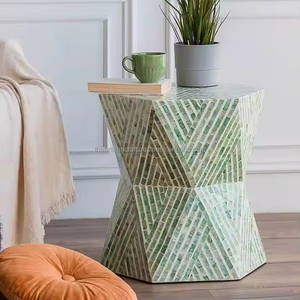 Mesa de tambor central con incrustaciones de hueso hechas a mano modernas de calidad de exportación para sala de estar muebles personalizables de ARTISAN CRAFT - Product Image 6